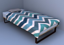 Bed with blanket